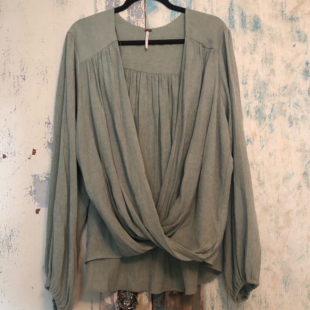 Free People hi low wrap tunic blouse